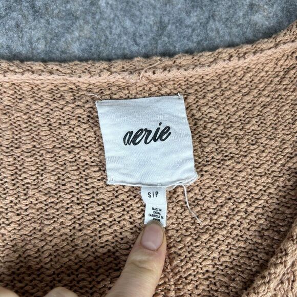 Aerie Sweater Womens Small Scoop Neck Neutral Pullover Minimalist Beachy - Picture 3 of 6